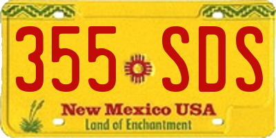 NM license plate 355SDS