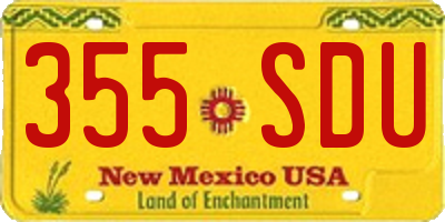 NM license plate 355SDU