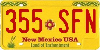 NM license plate 355SFN