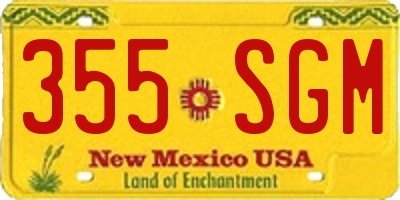 NM license plate 355SGM