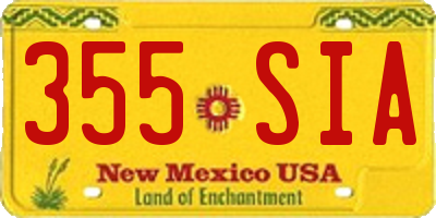 NM license plate 355SIA