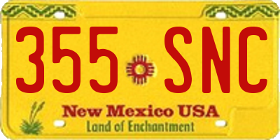 NM license plate 355SNC