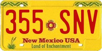 NM license plate 355SNV