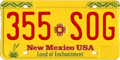 NM license plate 355SOG