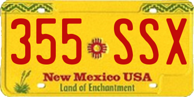 NM license plate 355SSX