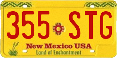 NM license plate 355STG