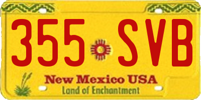 NM license plate 355SVB
