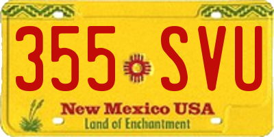 NM license plate 355SVU