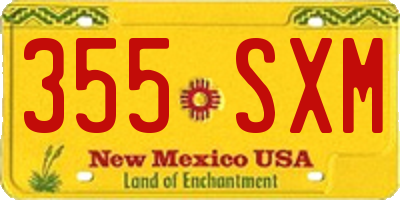 NM license plate 355SXM