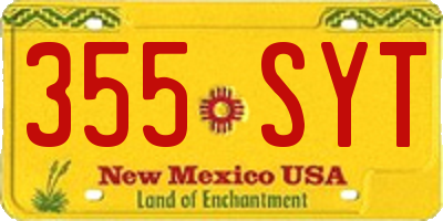 NM license plate 355SYT