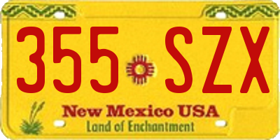 NM license plate 355SZX