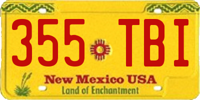 NM license plate 355TBI