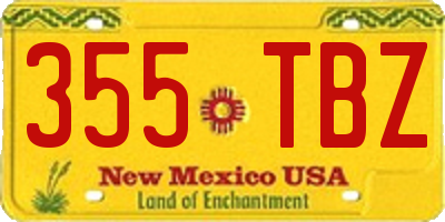 NM license plate 355TBZ