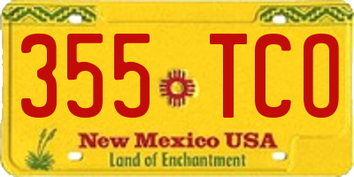 NM license plate 355TCO