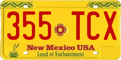 NM license plate 355TCX