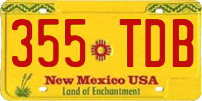 NM license plate 355TDB
