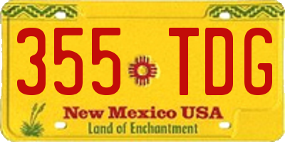 NM license plate 355TDG