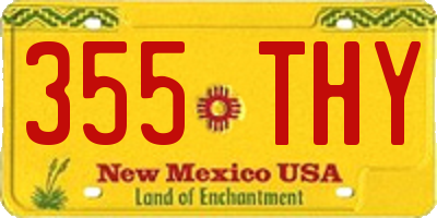 NM license plate 355THY