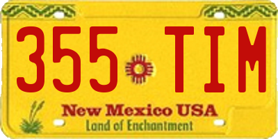NM license plate 355TIM