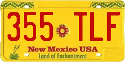 NM license plate 355TLF