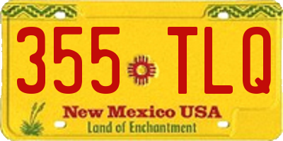 NM license plate 355TLQ