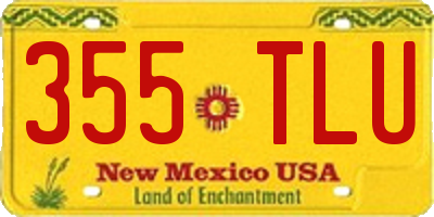 NM license plate 355TLU