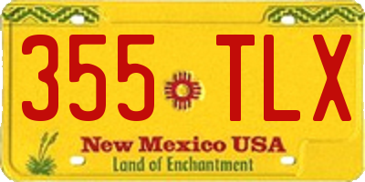 NM license plate 355TLX