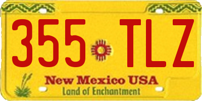 NM license plate 355TLZ