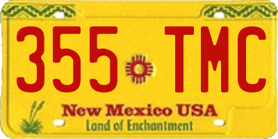 NM license plate 355TMC