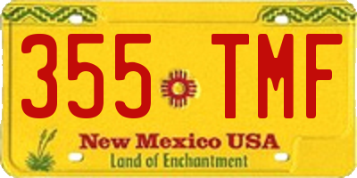 NM license plate 355TMF