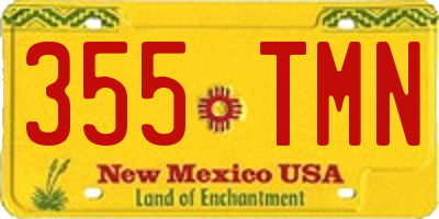 NM license plate 355TMN