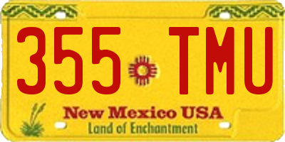 NM license plate 355TMU