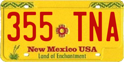 NM license plate 355TNA