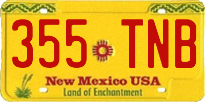 NM license plate 355TNB