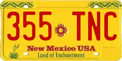 NM license plate 355TNC