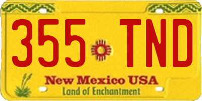 NM license plate 355TND