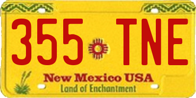 NM license plate 355TNE