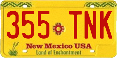 NM license plate 355TNK