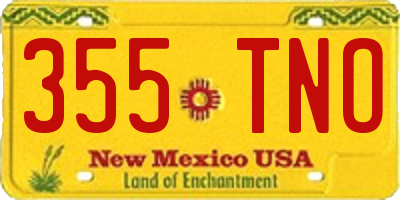 NM license plate 355TNO