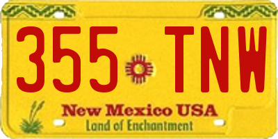 NM license plate 355TNW