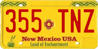 NM license plate 355TNZ