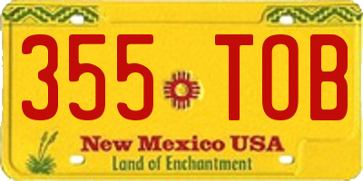 NM license plate 355TOB