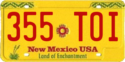 NM license plate 355TOI