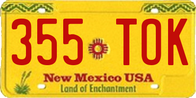 NM license plate 355TOK