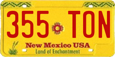 NM license plate 355TON