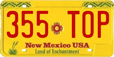 NM license plate 355TOP