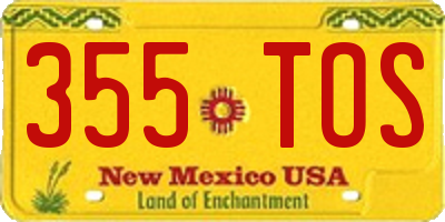 NM license plate 355TOS