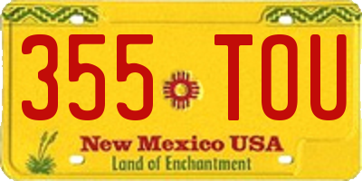 NM license plate 355TOU