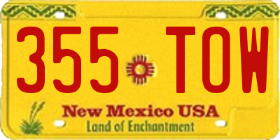 NM license plate 355TOW