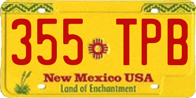 NM license plate 355TPB